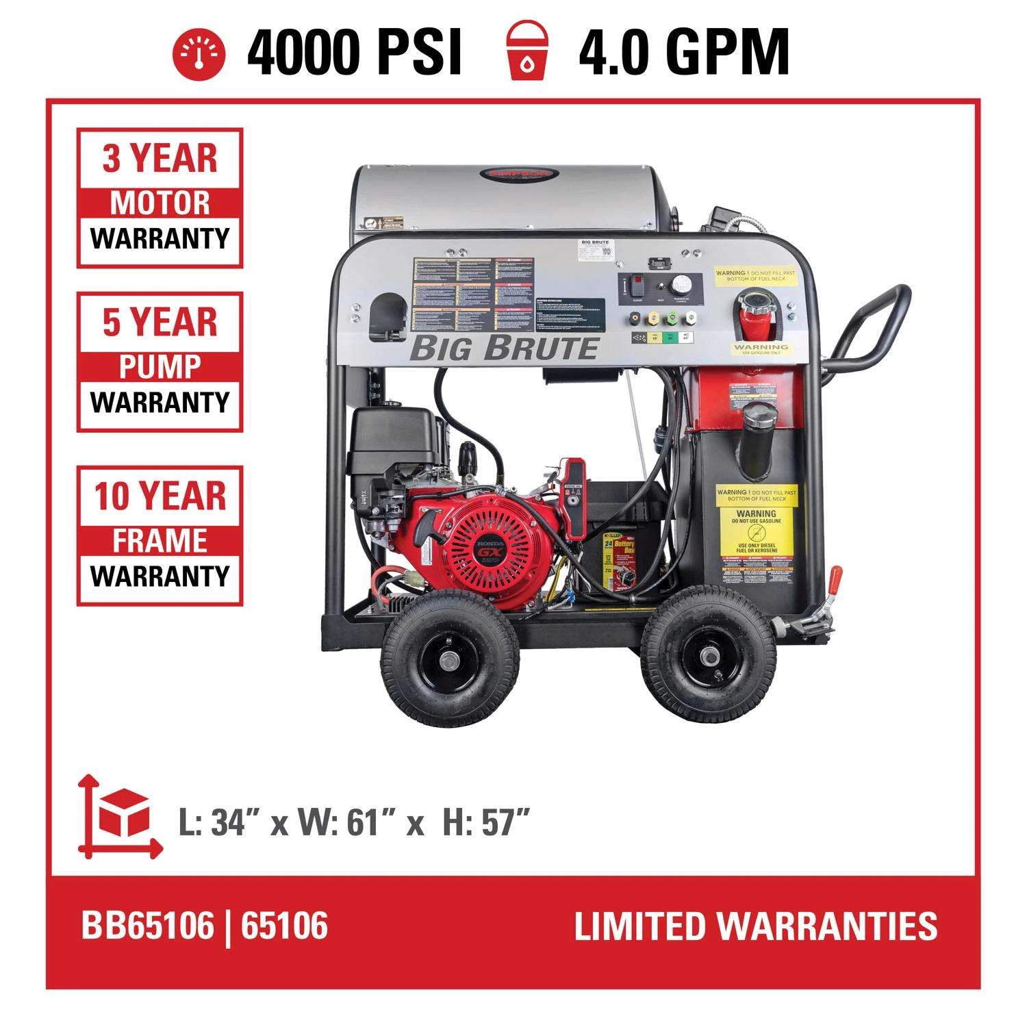 Simpson BB65106 Honda 4000 Psi Gas 4 Gpm Pressure Washer 7 Simpson BB65106 Honda 4000 Psi Gas 4 Gpm Pressure Washer - Image 7