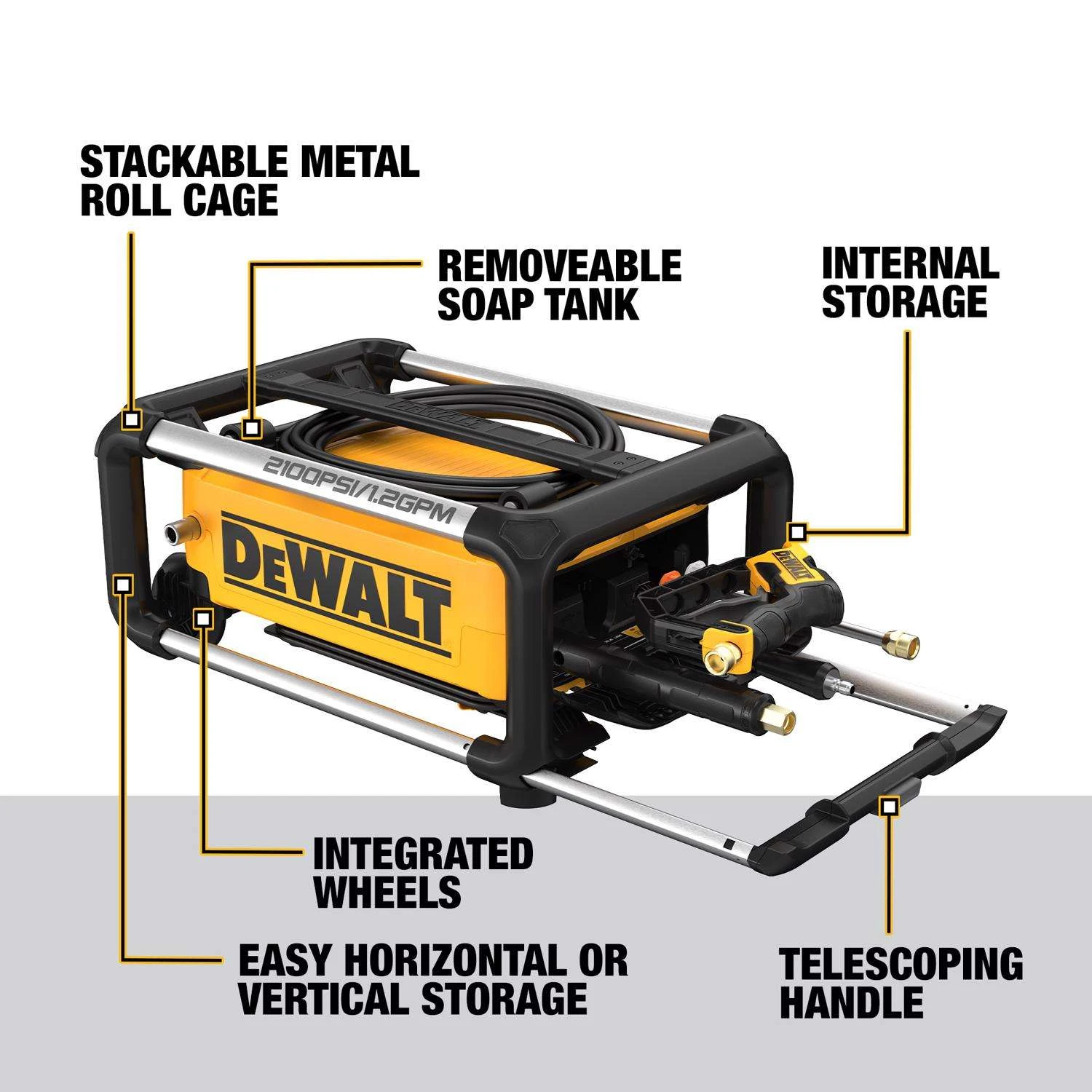 DeWalt DWPW2100 OEM Branded 2100 Psi Electric 1.2 Gpm Pressure Washer 4 DeWalt DWPW2100 OEM Branded 2100 Psi Electric 1.2 Gpm Pressure Washer - Image 4