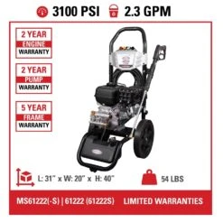 Simpson MegaShot MS61222 CRX 3100 Psi Gas 2.3 Gpm Pressure Washer -Chainsaws Store 23667b07 2c2a 49d2 aed4 c8f9f1b6d143