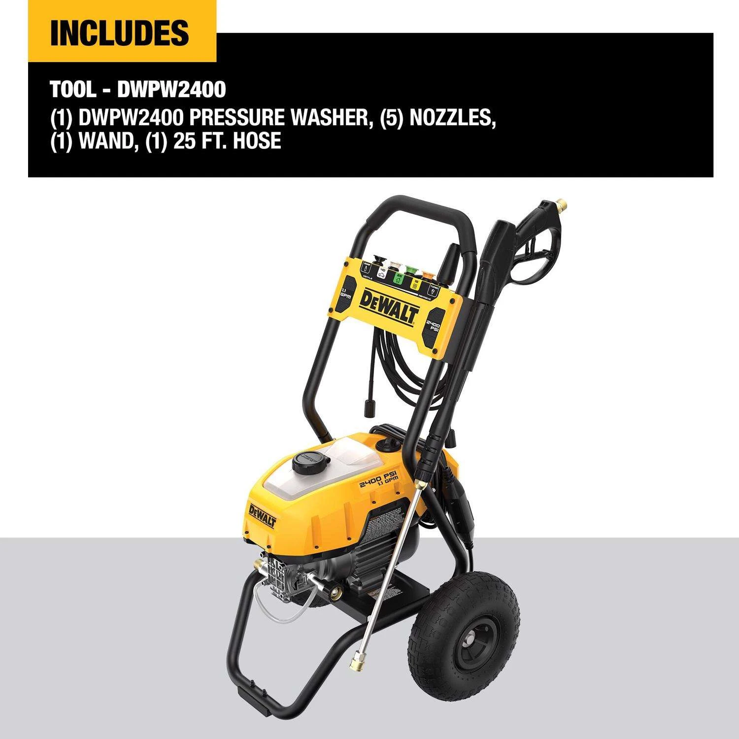 DeWalt DWPW2400 OEM Branded 2400 Psi Electric 1.1 Gpm Pressure Washer 3 DeWalt DWPW2400 OEM Branded 2400 Psi Electric 1.1 Gpm Pressure Washer - Image 3
