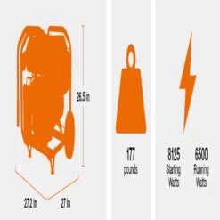 Generac GP Series 6500 W 120/240 V Gasoline Portable Generator -Chainsaws Store 34d31541 8921 4d28 9fe7 7e3be5cf0f95