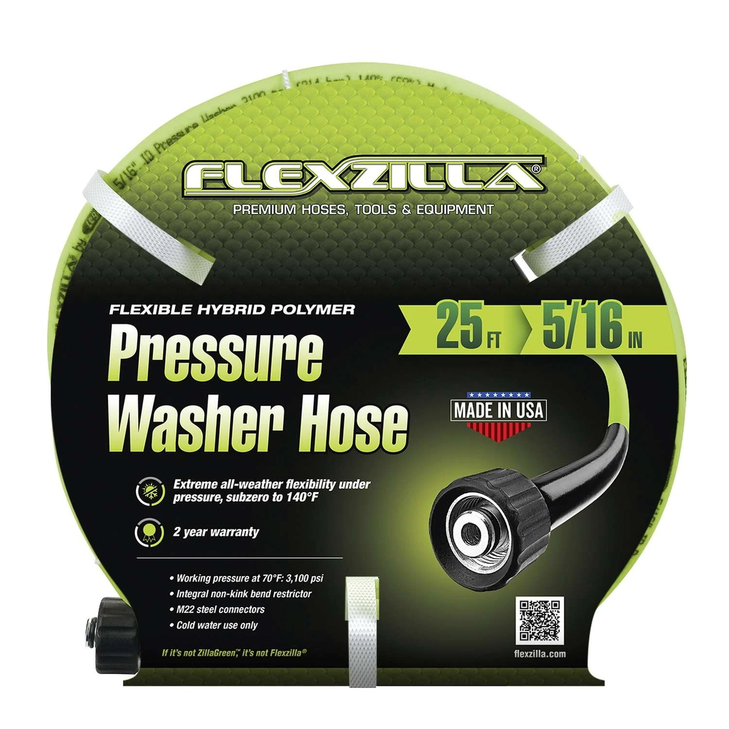Flexzilla 5/16 In. D X 25 Ft. L Pressure Washer Hose 3100 Psi 1 Flexzilla 5/16 In. D X 25 Ft. L Pressure Washer Hose 3100 Psi