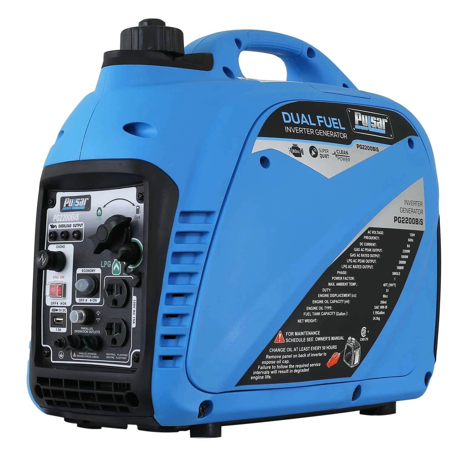 Pulsar 2200 W 120 V Gasoline Or Propane Inverter Generator 4 Pulsar 2200 W 120 V Gasoline Or Propane Inverter Generator - Image 4