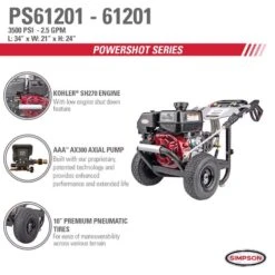 Simpson Powershot PS61201 Kohler 3500 Psi Gas 2.5 Gpm Pressure Washer -Chainsaws Store 6aed0d44 6f03 4267 ac84 ea6bcd7caf51