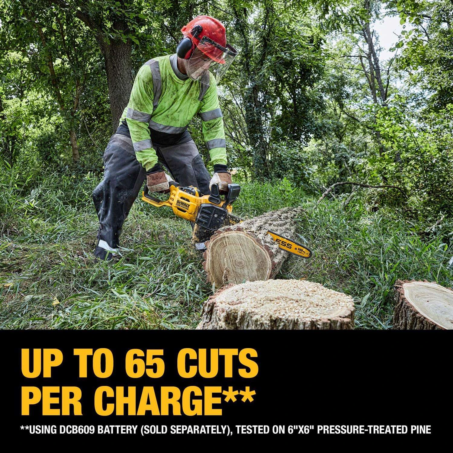 DeWalt Flexvolt 18 In. 40.9 Cc 60 V Battery Chainsaw Kit (Battery & Charger) 6 DeWalt Flexvolt 18 In. 40.9 Cc 60 V Battery Chainsaw Kit (Battery & Charger) - Image 6