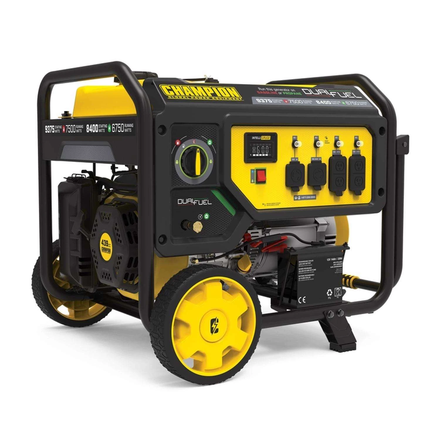 Champion 7500 W 240 V Gasoline Or Propane Portable Generator 1 Champion 7500 W 240 V Gasoline Or Propane Portable Generator