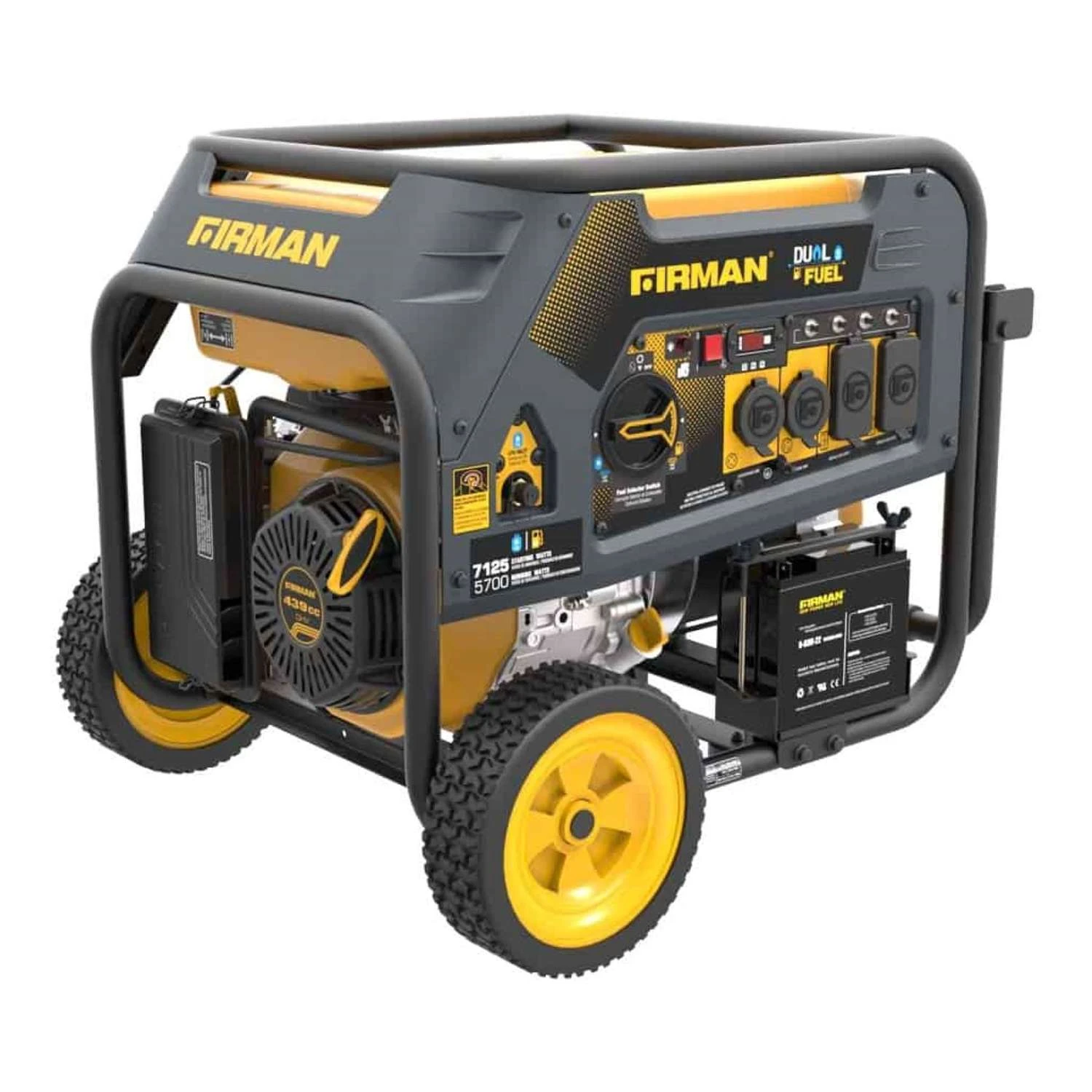 Firman Hybrid Series 5700 W 120/240 V Gasoline Or Propane Portable Generator 1 Firman Hybrid Series 5700 W 120/240 V Gasoline Or Propane Portable Generator